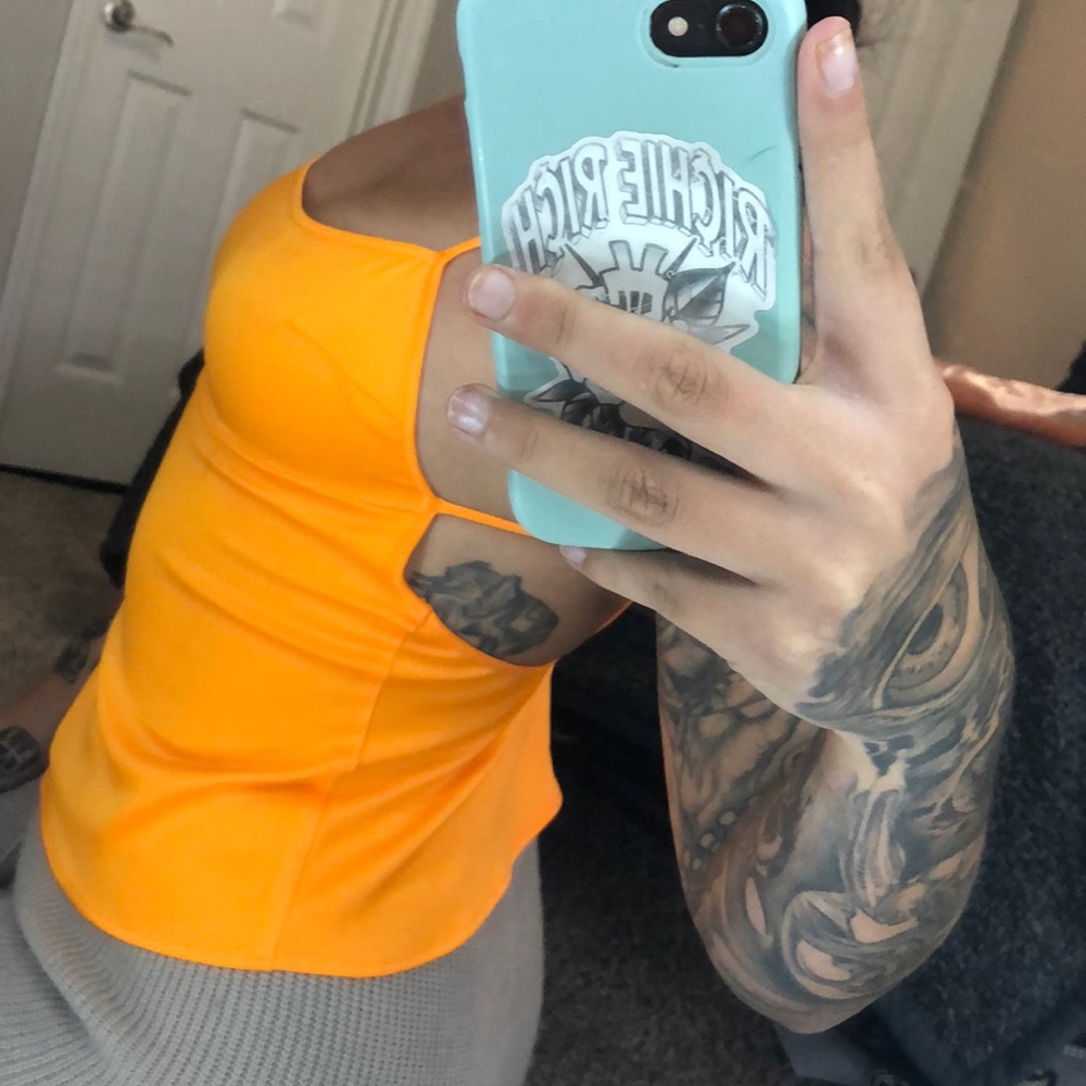 Urban Outfitters orange, open-back tank